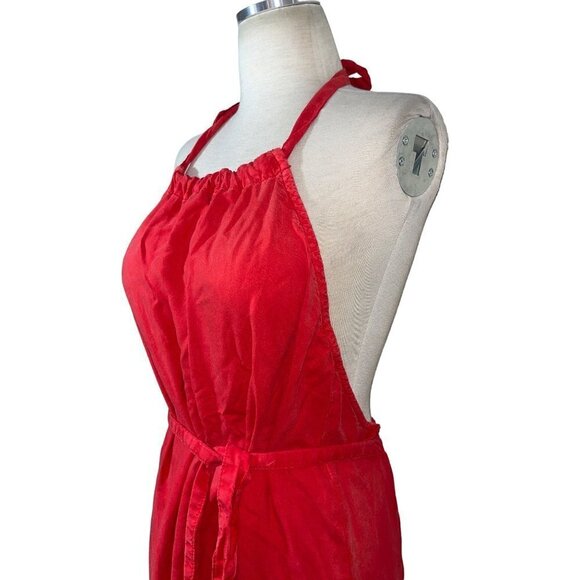 Bella Dahl Smocked Waist Halter Midi Dress in Azaleza Small New Womens Red - Picture 6 of 13